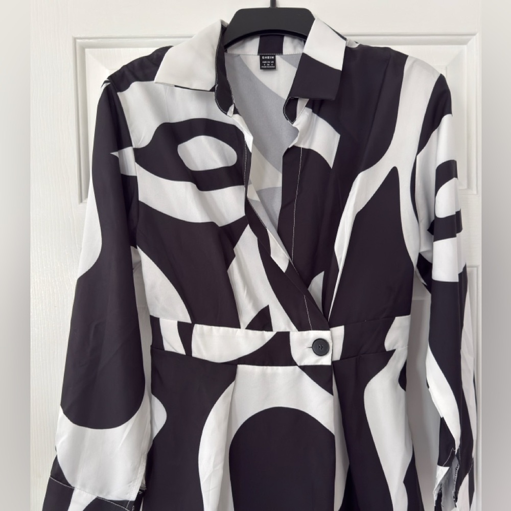 SHEIN Black and White Maxi Dress